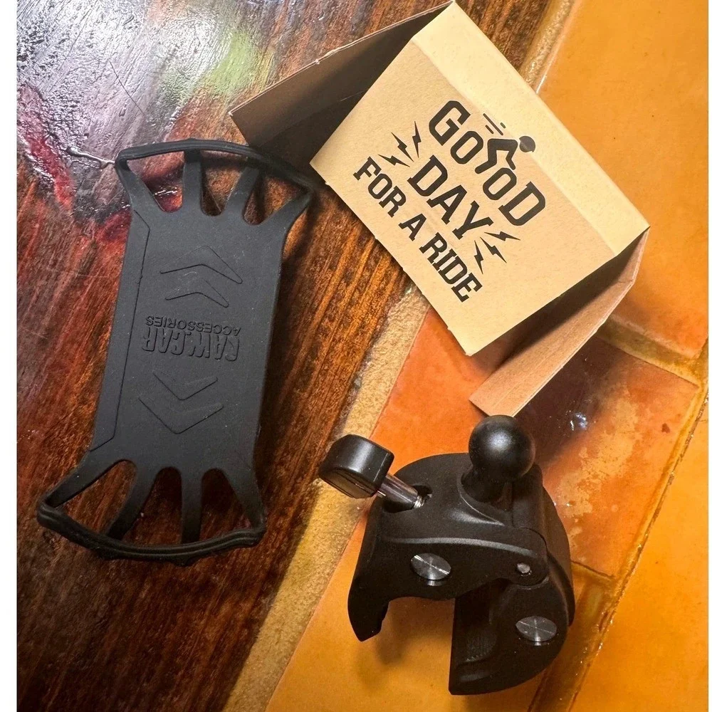 Caw.Car CrabGrab Universal Bike Motorcycle Phone Mount Handlebar Clip Black NEW